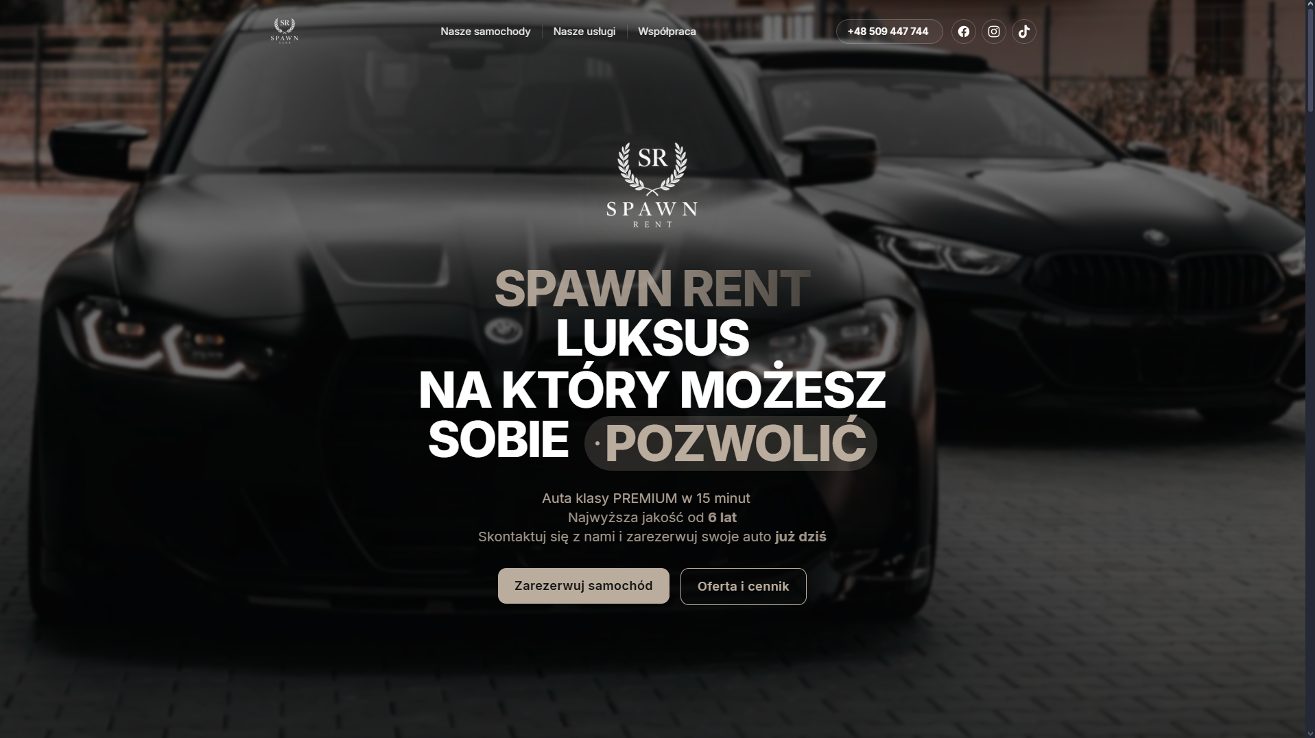 Podgląd aplikacji spawnrent.pl