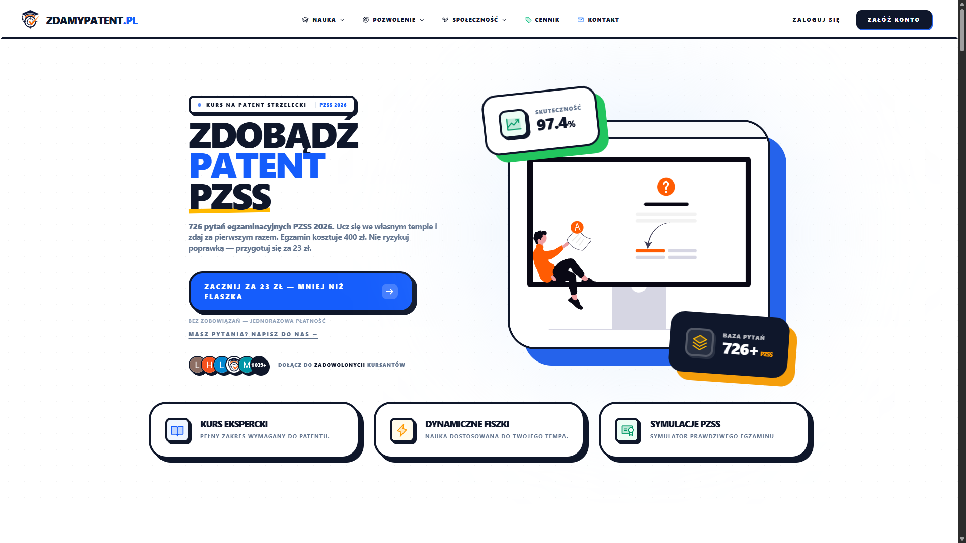 Podgląd platformy zdamypatent.pl